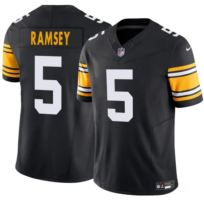 Youth Pittsburgh Steelers #5 Jalen Ramsey Black 2024 F.U.S.E. Alternate Vapor Untouchable Limited Stitched Football Jersey